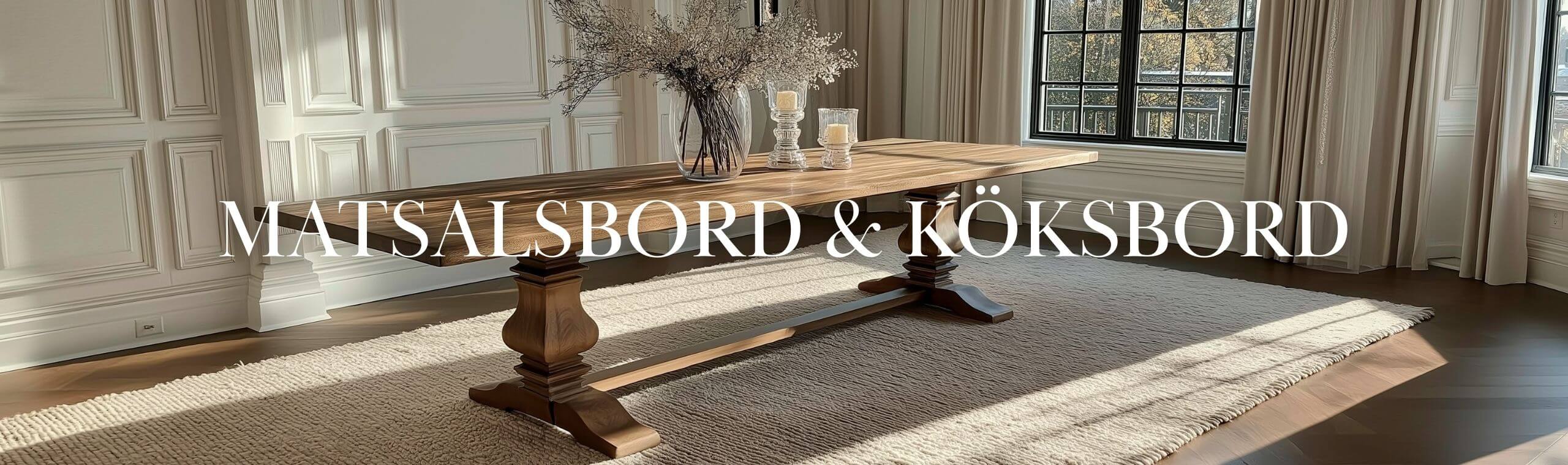 Matbord, köksbord och matsalsbord i trä och marmor