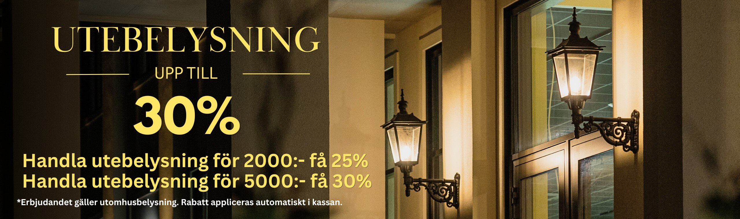 Klassisk och modern utebelysning nu upp till 30% rabatt