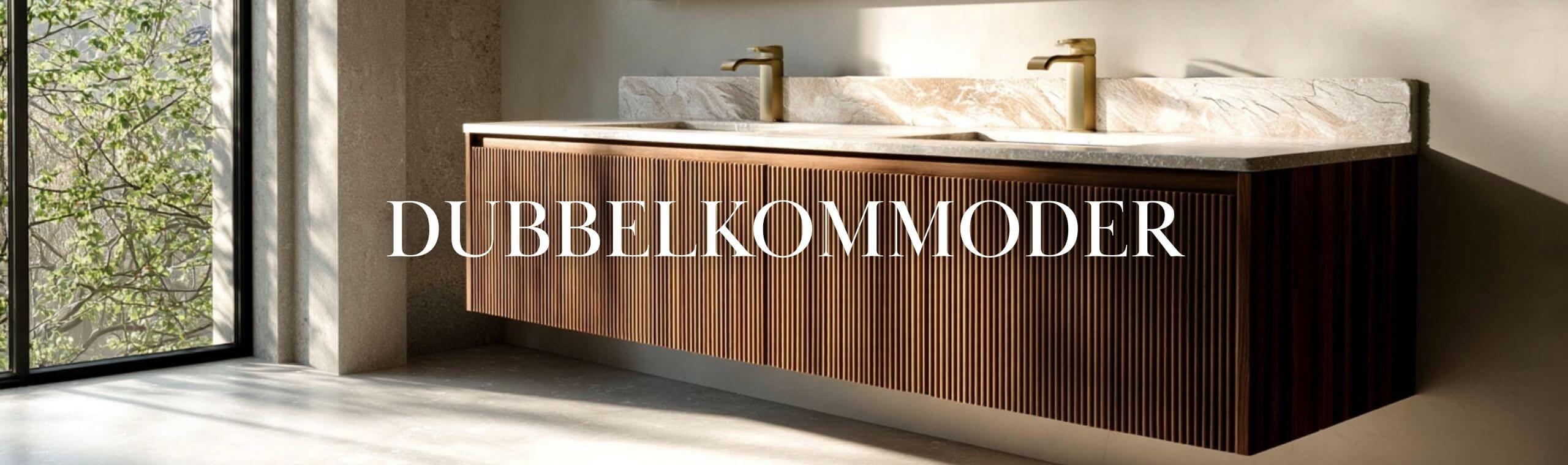 Moderna dubbelkommoder med dubbla handfat