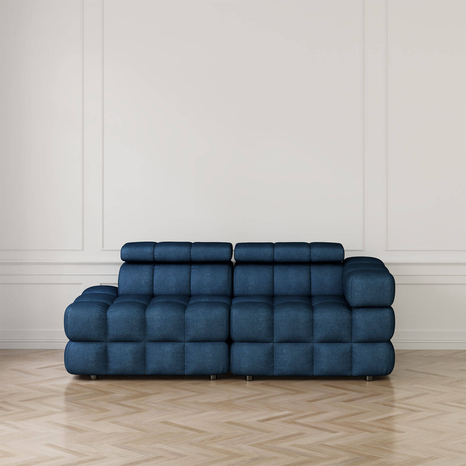 Soffa 2-sits 213cm Mörkblå Armstöd Höger - Paris