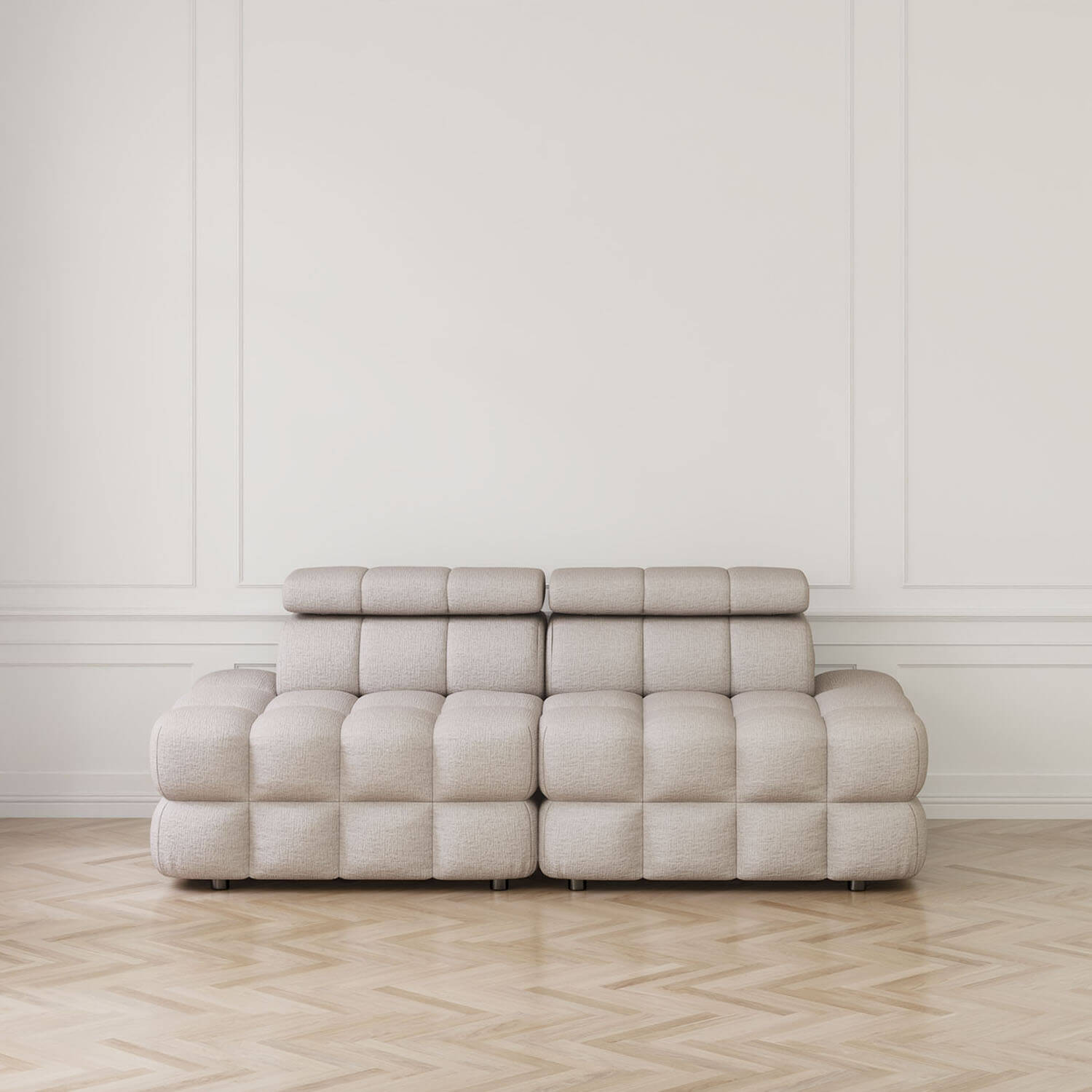 Soffa 2-sits 216cm Sand Utan Armstöd - Paris | Vesani