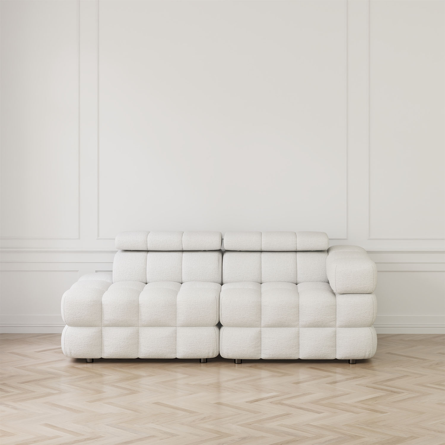 Soffa 2-sits 213cm Vit Armstöd Höger - Paris | Vesani