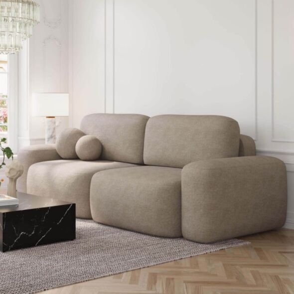 Soffa 3-sits 253cm Brun - Huntington