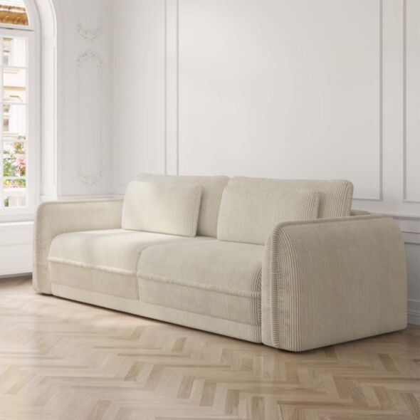 Soffa 3-sits 253cm Stripe Beige - Stockholm