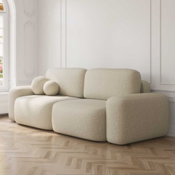 Soffa 3-sits 253cm Vit - Huntington