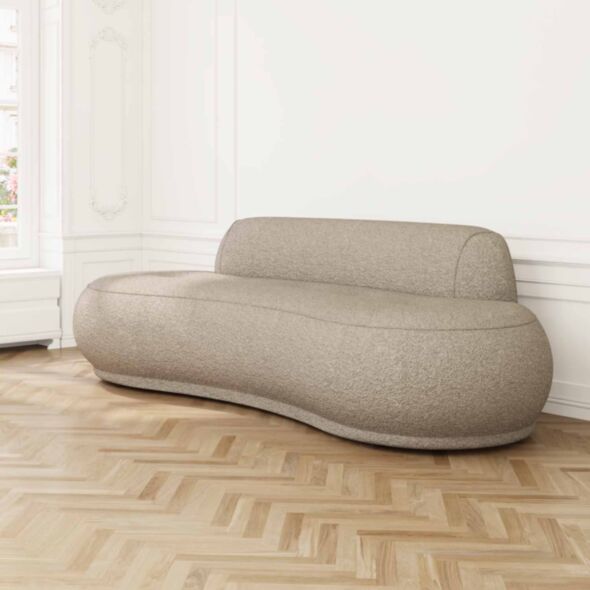 Soffa 3-sits 253cm Beige Boucle - Bel Air