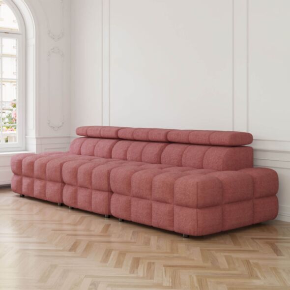 Soffa 3-sits 291cm Rosa Utan Armstöd - Paris