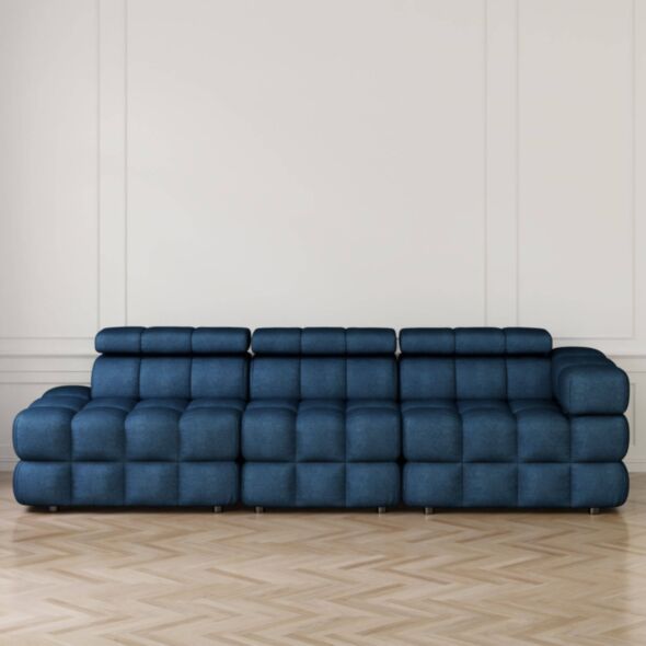 Soffa 3-sits 288cm Mörkblå Armstöd Höger - Paris