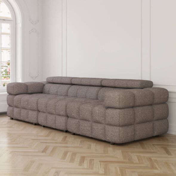 Soffa 3-sits 285cm Brun Boucle  - Paris