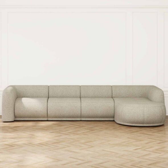 Divansoffa 371cm Höger Beige - Bel Air