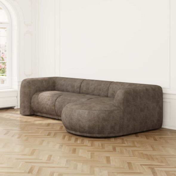 Divansoffa 294cm Höger Brun - Bel Air