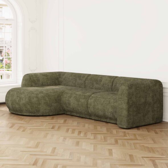 Divansoffa 294cm Vänster Grön - Bel Air