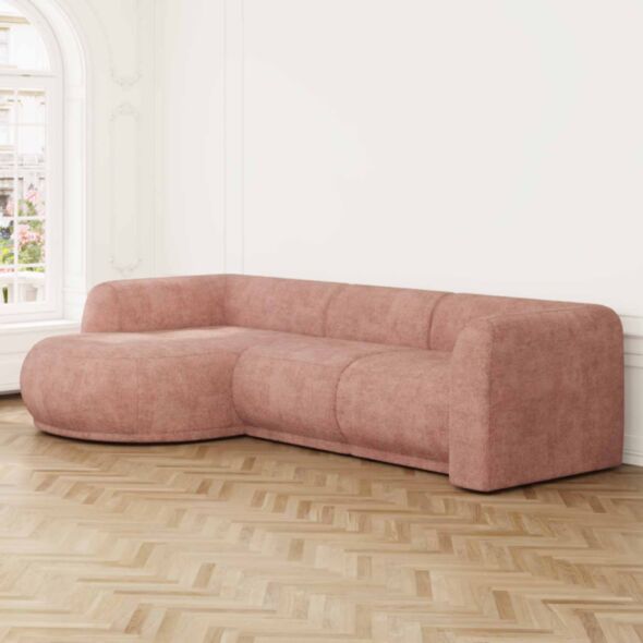 Divansoffa 294cm Vänster Rosa - Bel Air