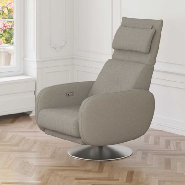 Fåtölj Manuell Recliner Taupe & Krom - Oslo