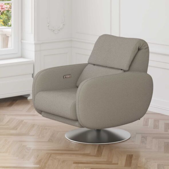 Fåtölj Manuell Recliner Taupe & Krom - Oslo