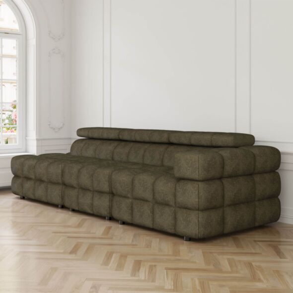 Soffa 3-sits 288cm Olivgrön Armstöd Höger - Paris