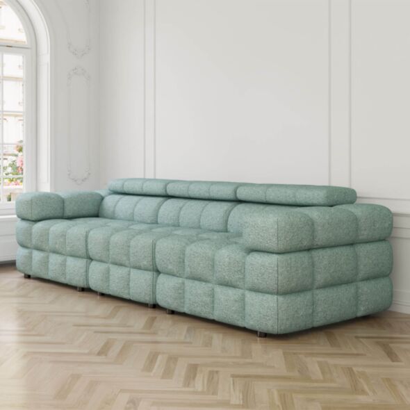 Soffa 3-sits 285cm Mintgrön Boucle  - Paris