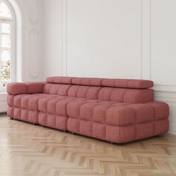 Soffa 3-sits 288cm Rosa Armstöd Vänster - Paris