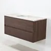 Badrumskommod Valnöt 100cm Beige Marmor - Marstrand