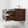 Badrumskommod Valnöt 100cm Beige Marmor - Marstrand