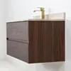 Badrumskommod Valnöt 100cm Beige Marmor - Marstrand