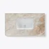 Badrumskommod Svart Valnöt 100cm Beige Marmor - Dallas