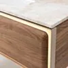 Badrumskommod Valnöt 100cm Beige Marmor - Oregon