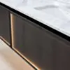 Dubbelkommod Svart Valnöt 150cm Vit Marmor - Dallas