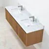 Dubbelkommod Ek 150cm Vit Marmor - Båstad
