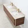 Dubbelkommod Valnöt 150cm Beige Marmor - Oregon
