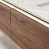 Dubbelkommod Valnöt 150cm Beige Marmor - Oregon