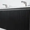 Dubbelkommod Svart 150cm Vit Marmor - Båstad