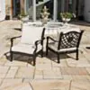 Loungefåtölj Svart 2-pack Aluminium Florence