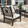 Loungefåtölj Svart 2-pack Aluminium Florence