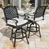 Barstol Utomhus 2-pack Svart Aluminium Salerno