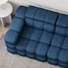 Soffa 2-sits 213cm Mörkblå Armstöd Vänster - Paris
