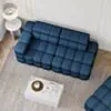 Soffa 2-sits 213cm Mörkblå Armstöd Vänster - Paris