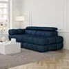 Soffa 2-sits 213cm Mörkblå Armstöd Vänster - Paris