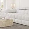 Soffa 2-sits 213cm Vit Boucle Armstöd Vänster - Paris