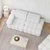 Soffa 2-sits 213cm Vit Boucle Armstöd Vänster - Paris