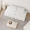 Soffa 2-sits 216cm Vit Boucle Utan Armstöd - Paris