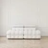 Soffa 2-sits 216cm Vit Boucle Utan Armstöd - Paris