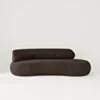 Soffa 3-sits 253cm Brun Armstöd Vänster - Malibu
