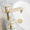  3-håls Tvättställsblandare Mässing - Moderna Klassikern
