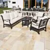 Loungesoffa Svart Aluminium Florence 3-sits