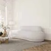 Soffa 3-sits 253cm Vit Boucle - Bel Air