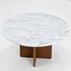 Soffbord Ø80cm Valnöt/Vit Marmor - Matisse