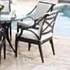Rund Matgrupp Utomhus 6 stolar Svart Aluminium - Amalfi Ø120cm
