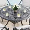 Rund Matgrupp Utomhus 6 stolar Svart Aluminium - Amalfi Ø120cm