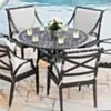 Rund Matgrupp Utomhus 6 stolar Svart Aluminium - Amalfi Ø120cm